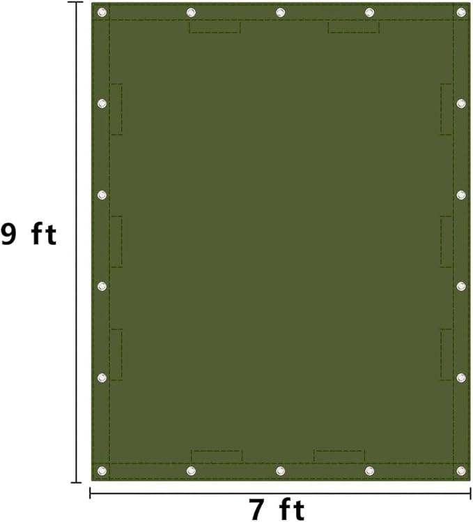 Zuperia Heavy Duty Canvas Tarp (7' x 9' ft - Pack of 1)