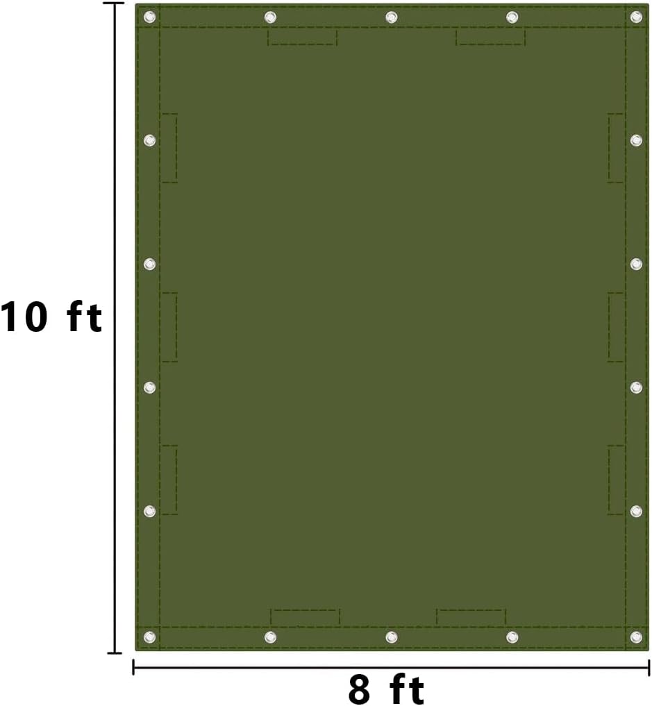 Zuperia Heavy Duty Canvas Tarp (8' x 10' ft - Pack of 1)