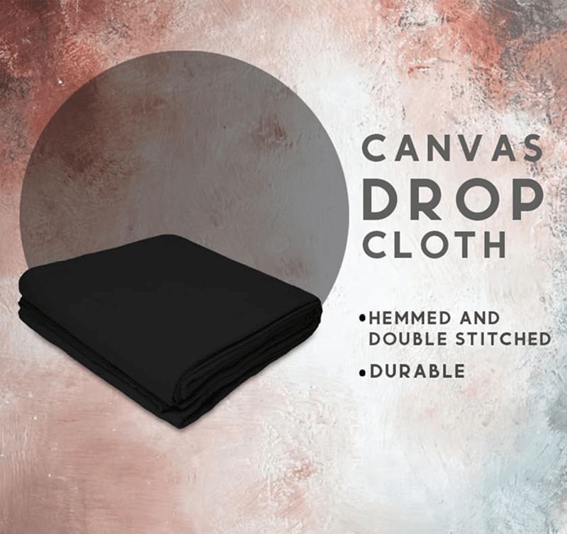 professional-grade black painter’s canvas drop cloth