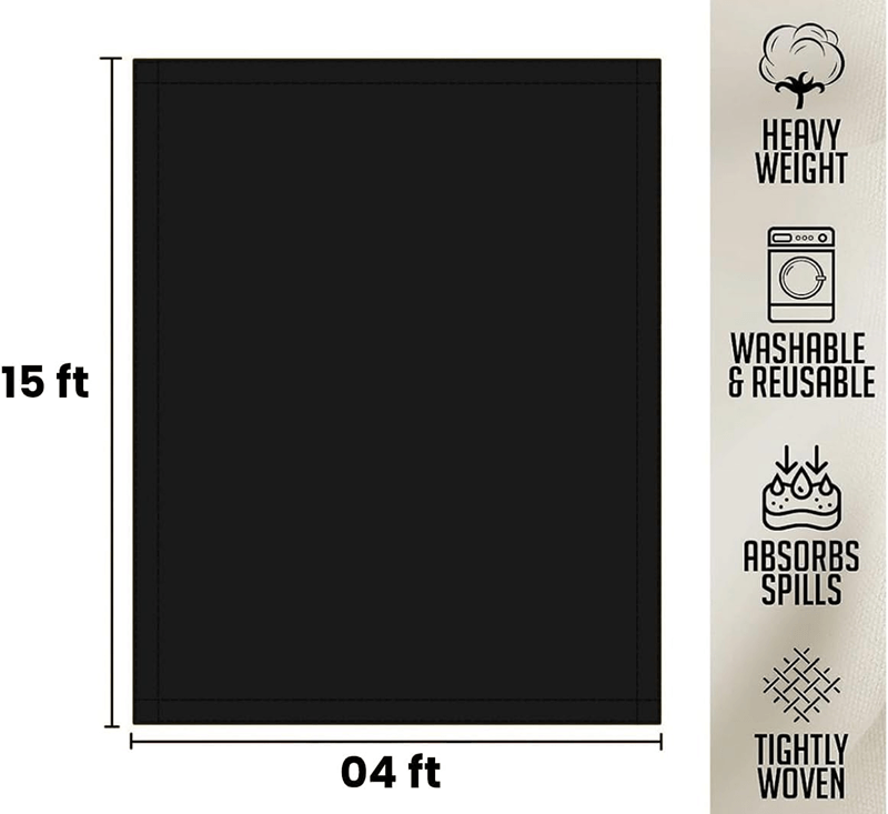 reusable black cotton drop cloth 9x12 for floor protection
