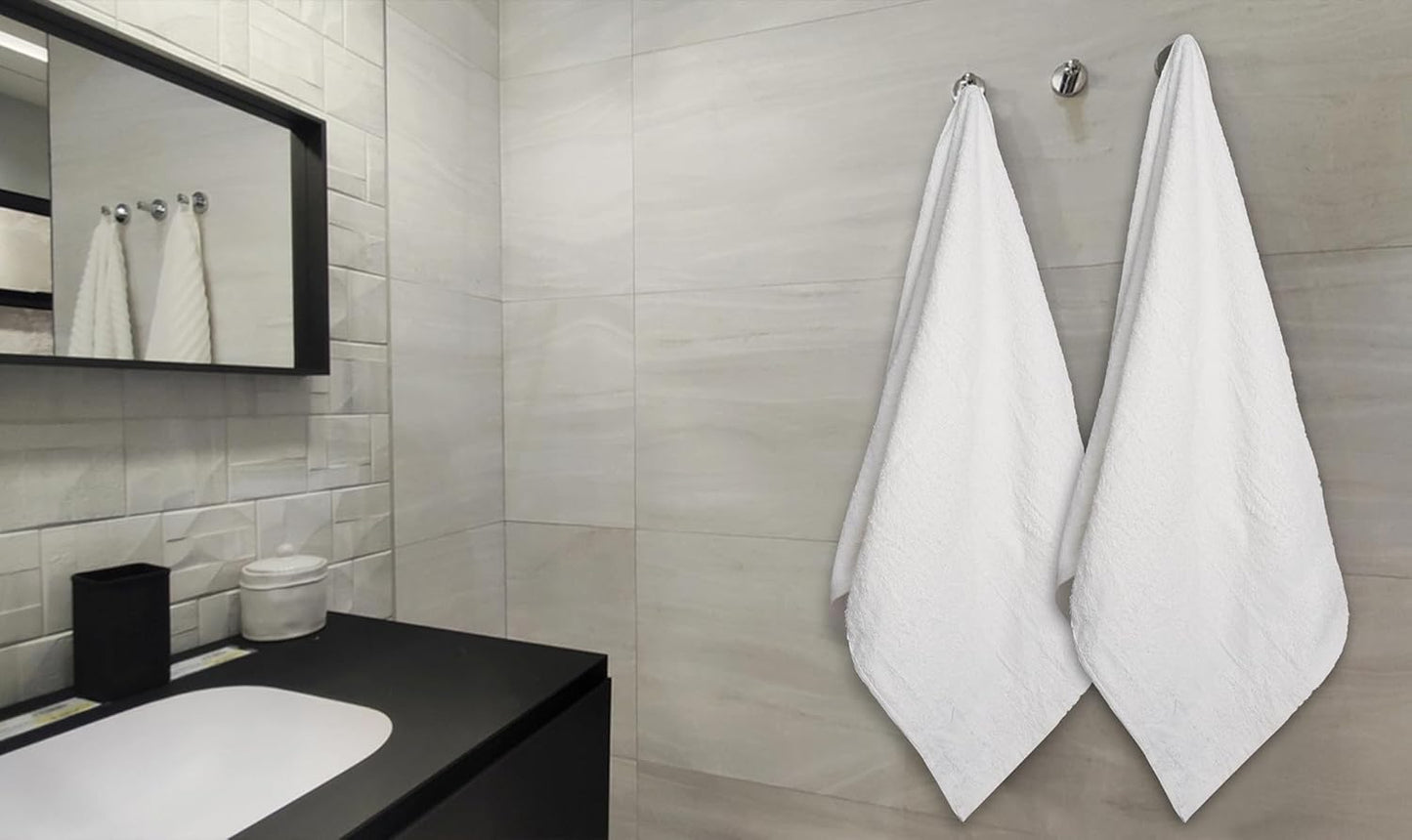 Bulk White Bath Towels – 20" x 40" | 100% Cotton | 400 GSM |Pack of 12
