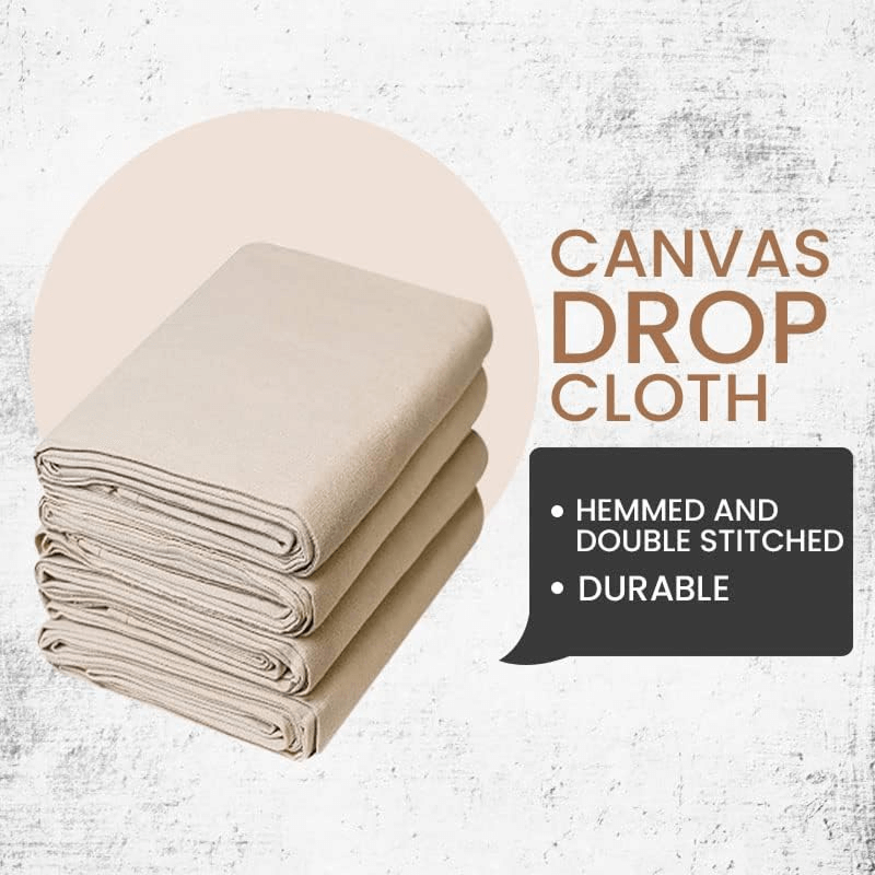 Canvas Drop Cloth (4x5 ft, 4-Pack) – Heavy Duty Cotton Blend
