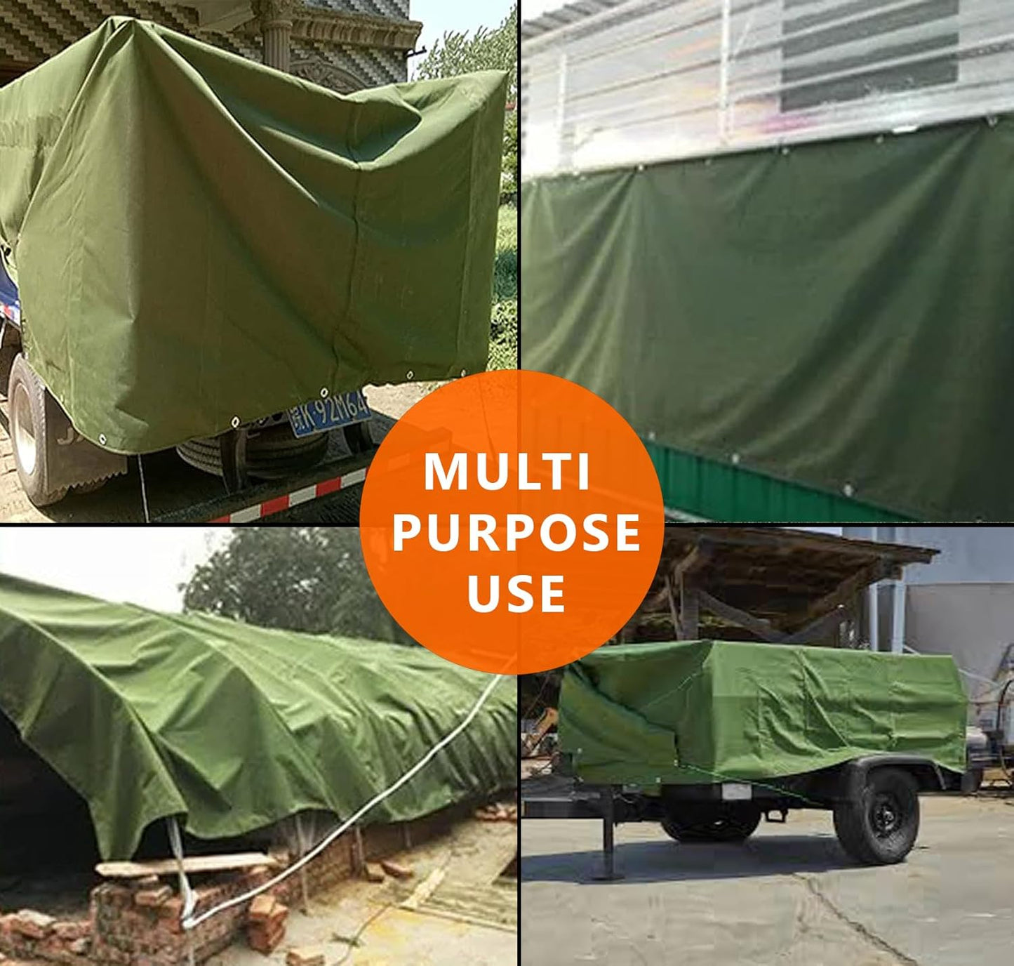 Zuperia Heavy Duty Canvas Tarp (8' x 10' ft - Pack of 2)