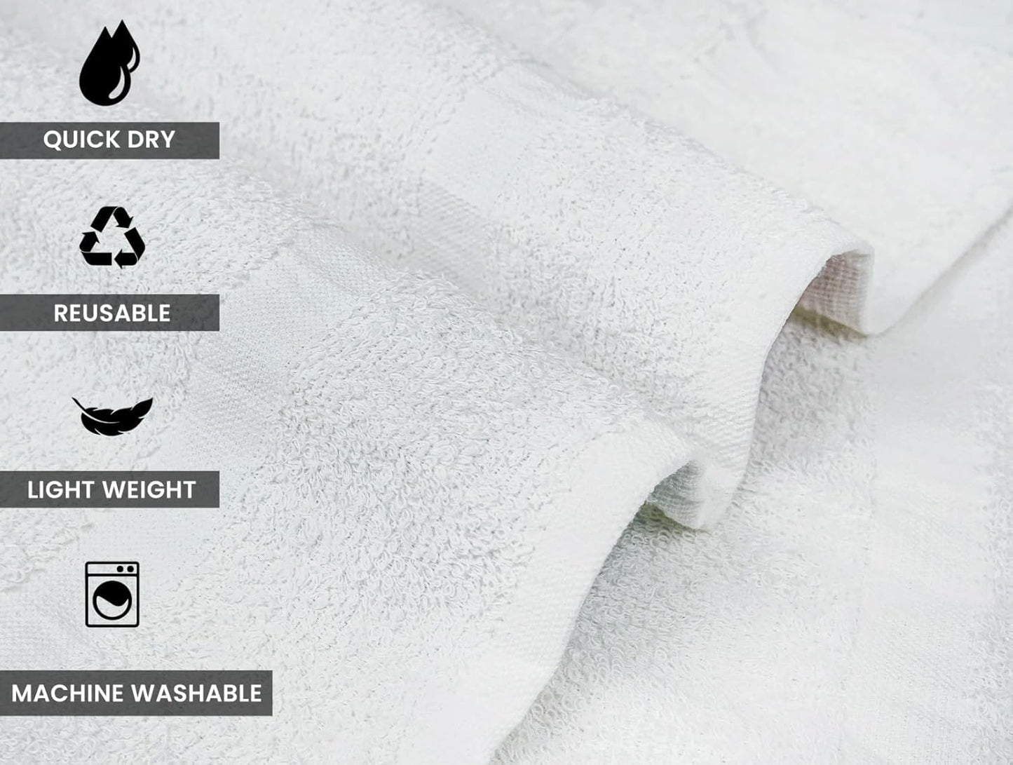 Cotton Wash Cloths (12x12 Inches) - | 100% Cotton | 1Lbs per Dzn