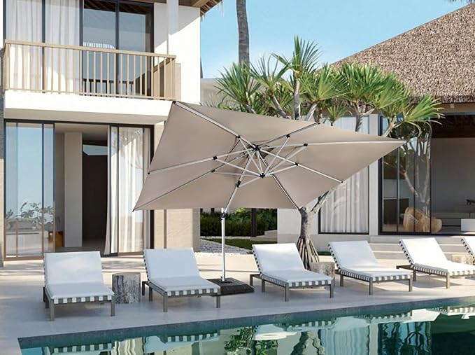 10x13 ft Cantilever Patio Umbrella - Beige