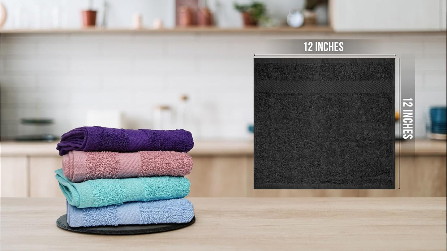 Premium Ribbed Bar Mops Plain Multi – | 100% Cotton | 12" x 12" | 20 Oz per Dzn