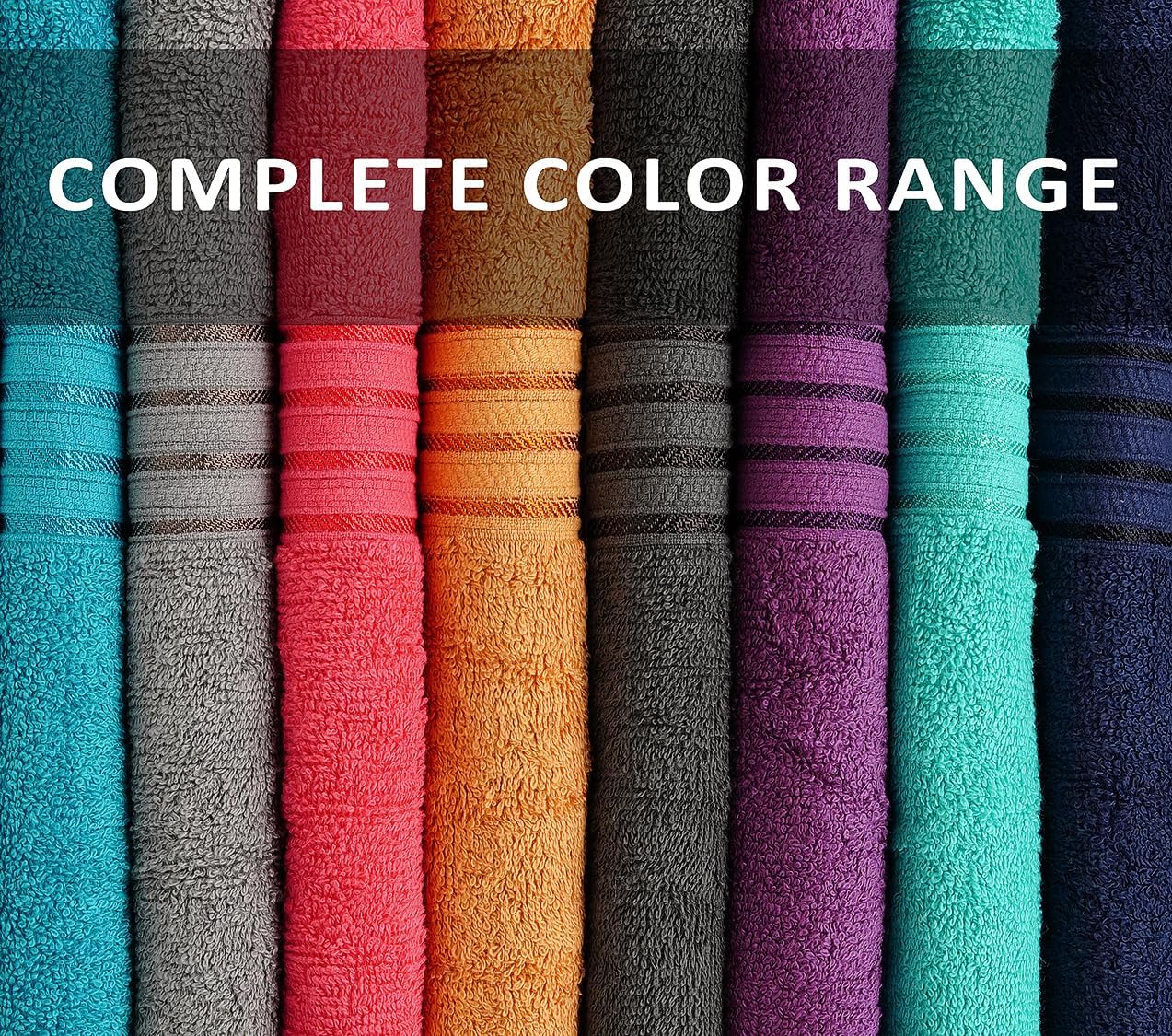 Bath Towels (27 x 54 Inches) – 100% Cotton | 500 GSM | Pack of 8