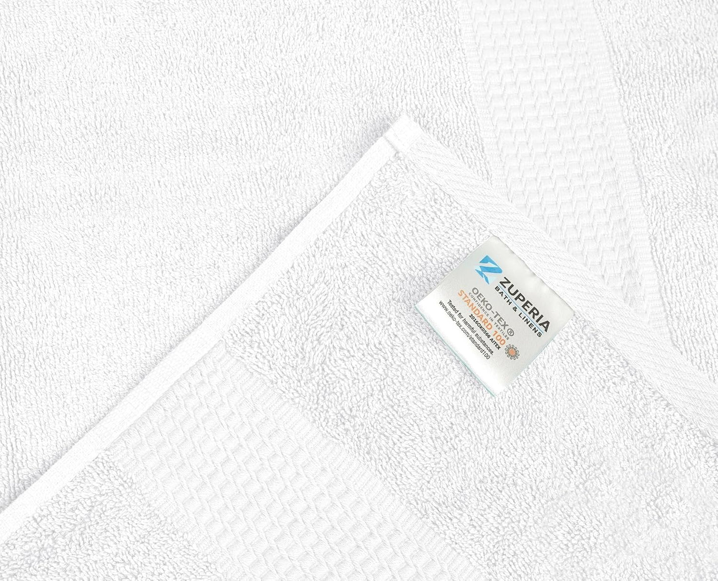 White Bath Towels (30 x 60 Inches) – 100% Ring-Spun Cotton | 500 GSM | Pack of 4