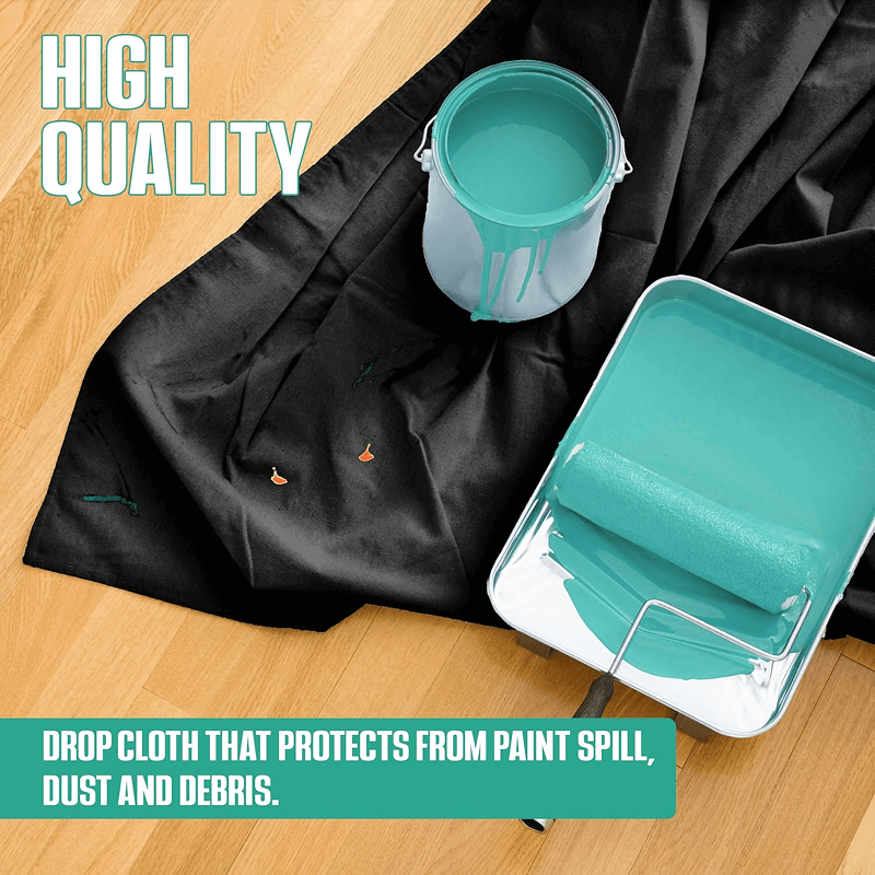 double-stitched black cloth for floor and furniture
