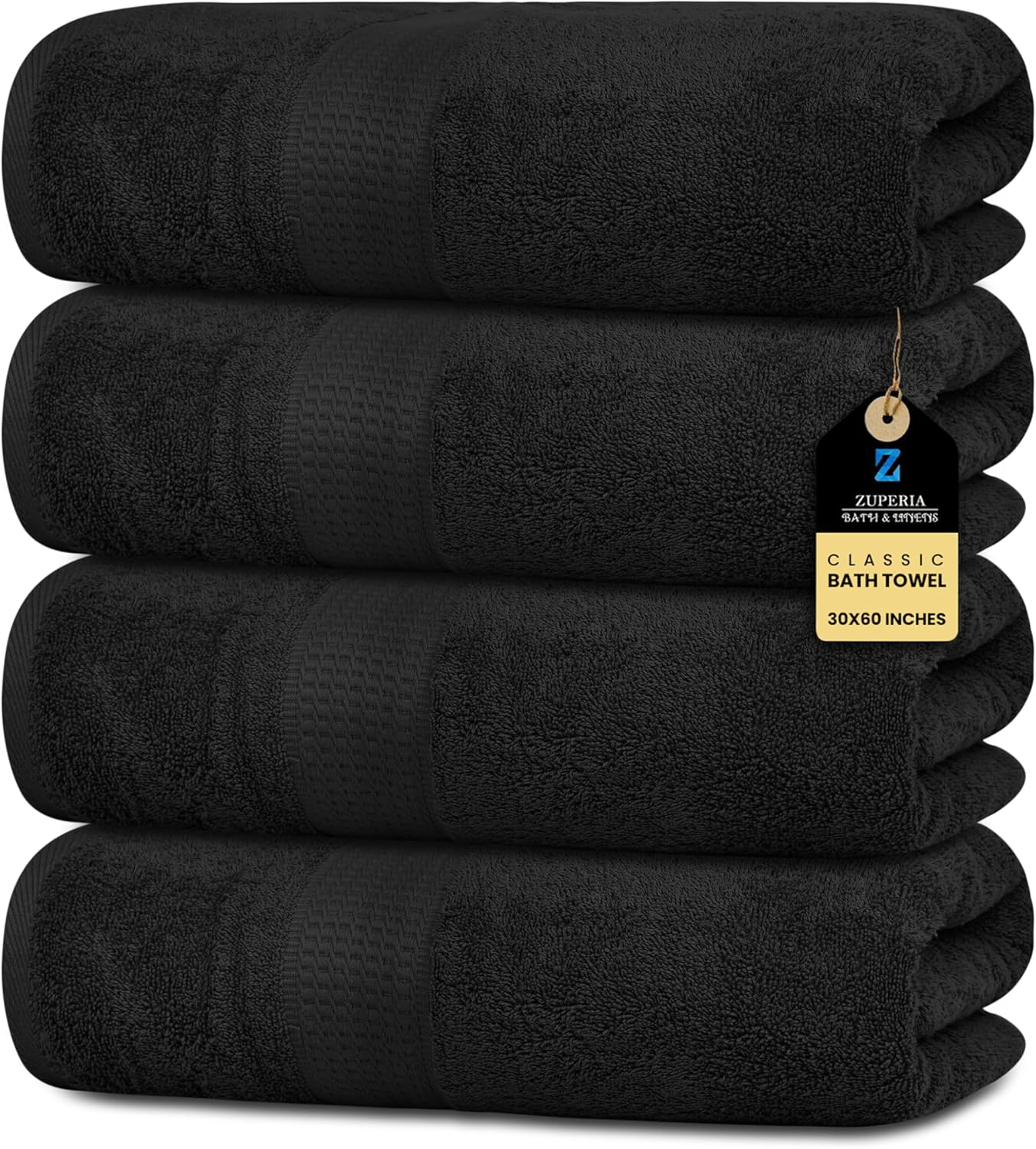 Grey Bath Towels (30 x 60 Inches) – 100% Ring-Spun Cotton | 500 GSM | Pack of 4