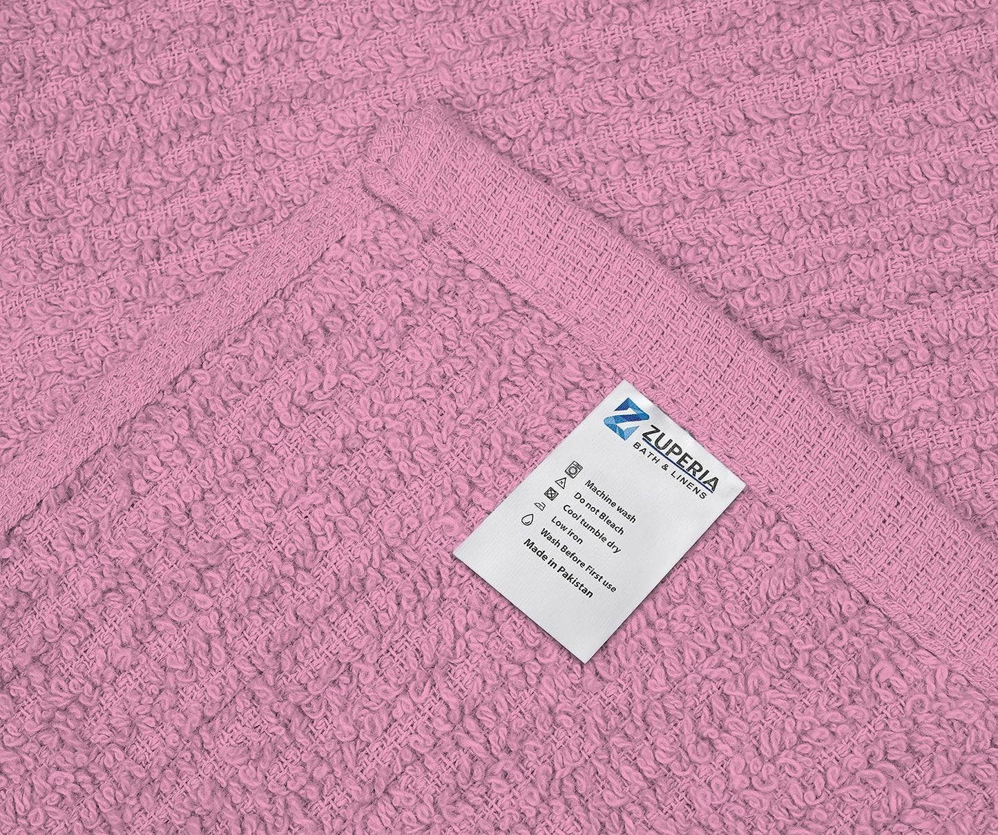 Bar Mop Towels Pink – 16" x 19" | 100% Ring-Spun Cotton | 32 Oz per Dzn