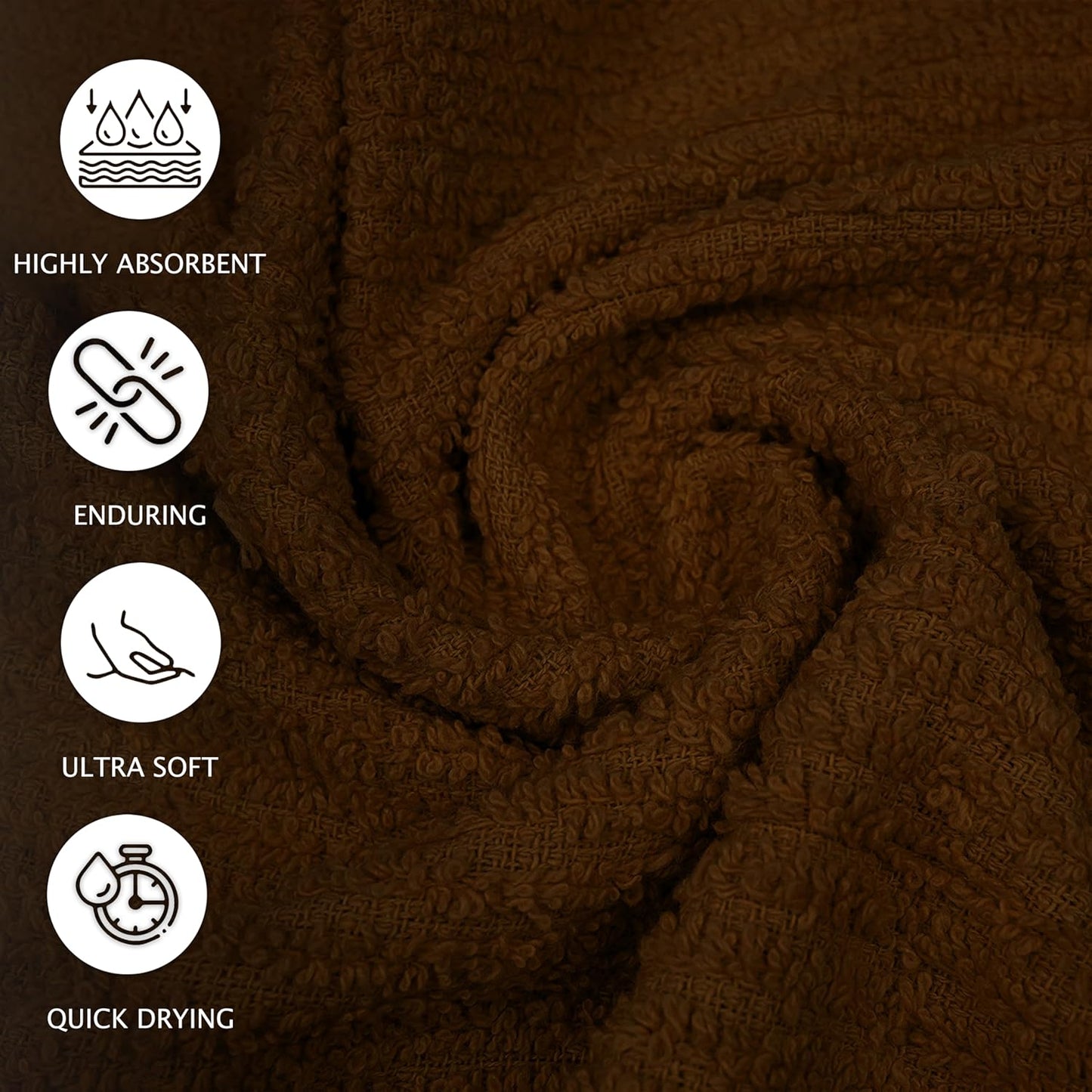 Bar Mop Towels Brown – 16" x 19" | 100% Ring-Spun Cotton | 32 Oz per Dzn