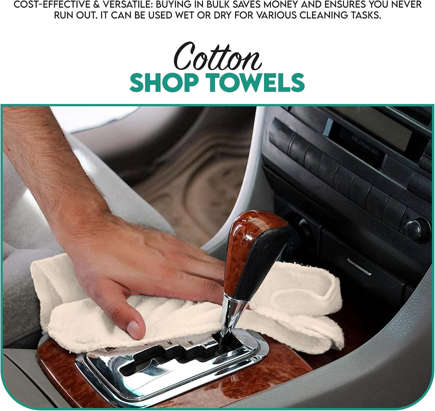 Shop Towels Red – 14" x 12" | Cotton Cleaning Rags | 8.81 Lbs per 100Pk