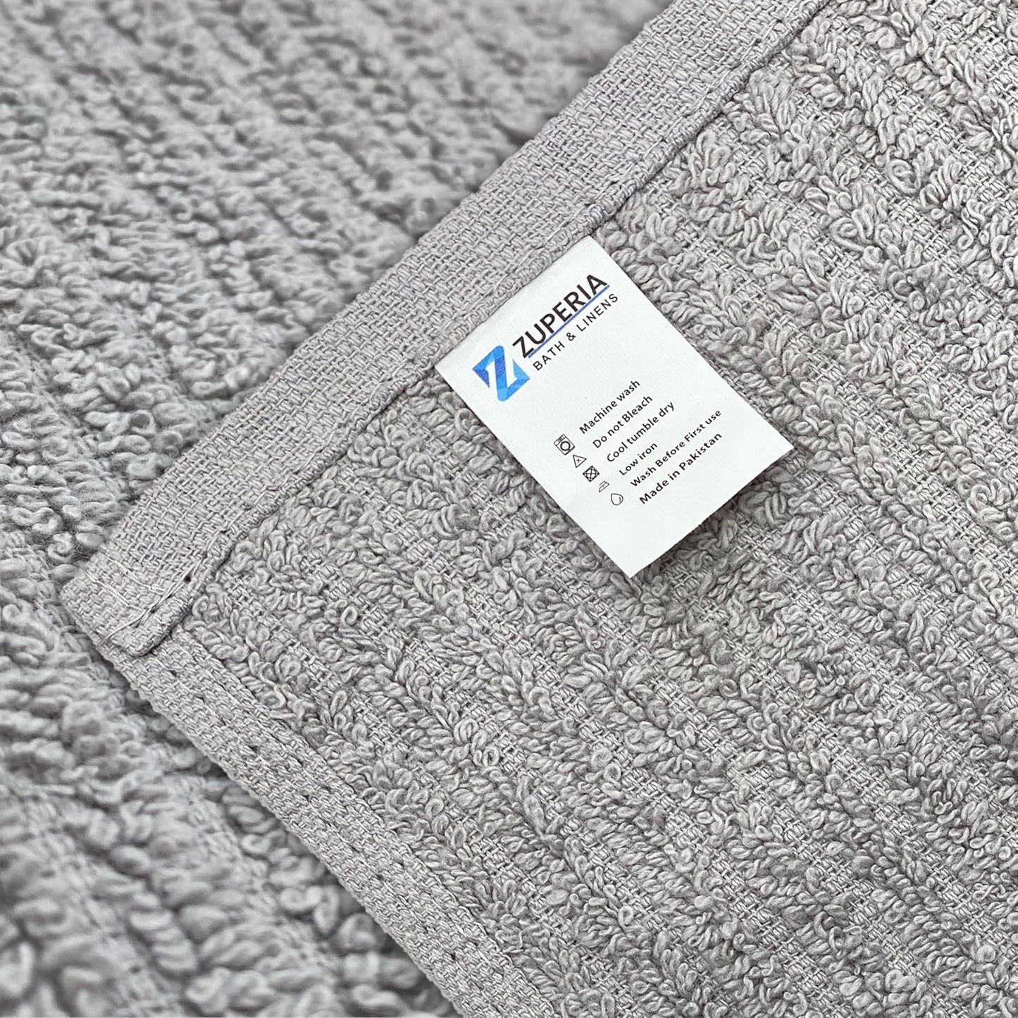 Premium Ribbed Bar Mops White – | 100% Cotton | 12" x 12" | 20 Oz per Dzn