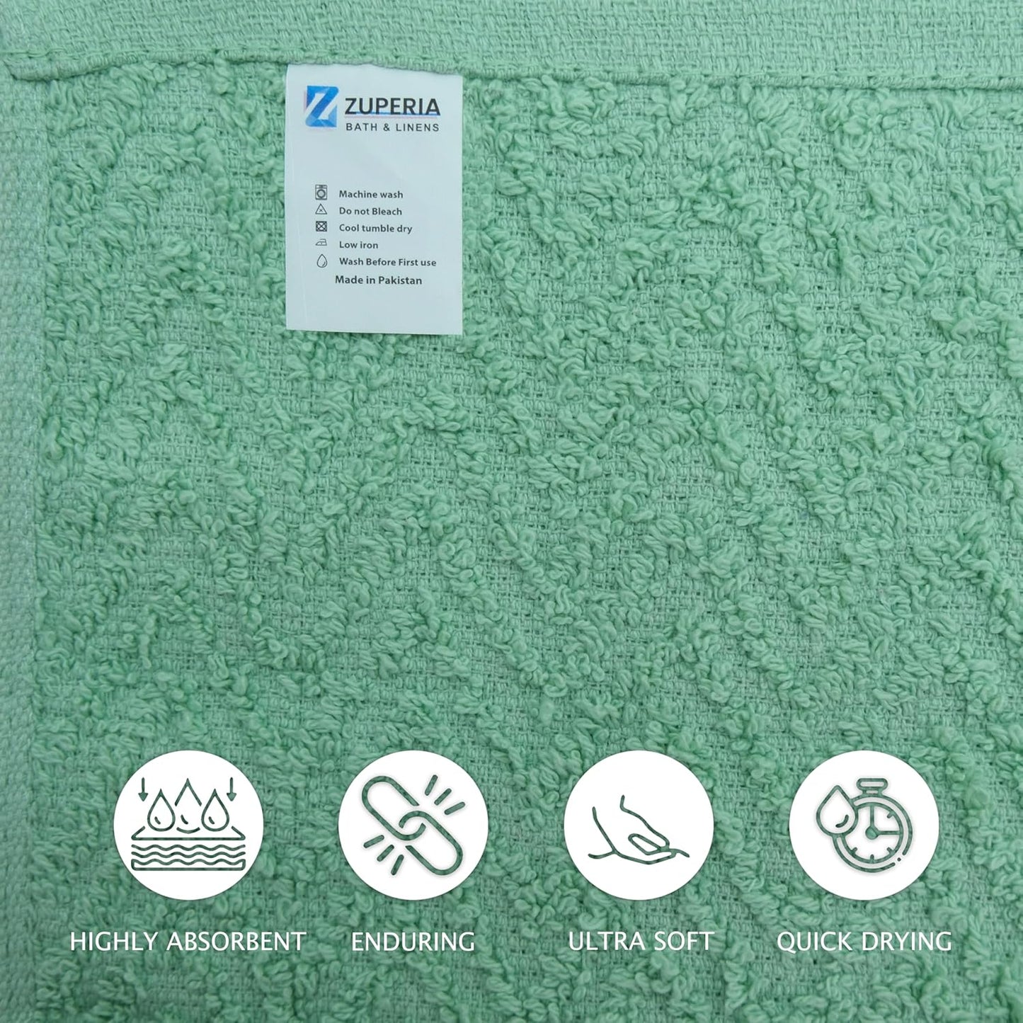Zigzag Cotton Washcloths (12 x 12 Inches) - | 100% Cotton | 500 GSM | Pack of 24