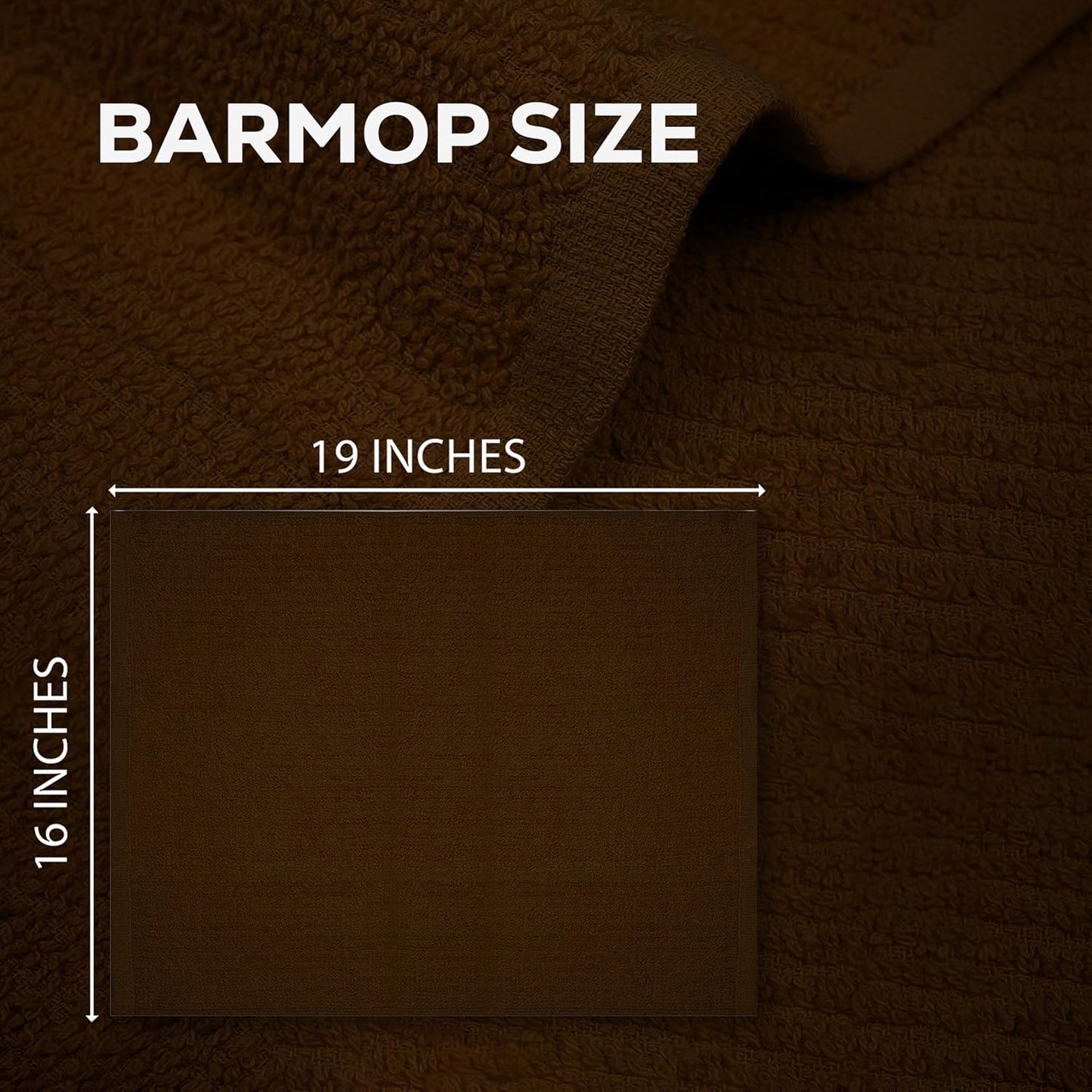 Bar Mop Towels Brown – 16" x 19" | 100% Ring-Spun Cotton | 32 Oz per Dzn