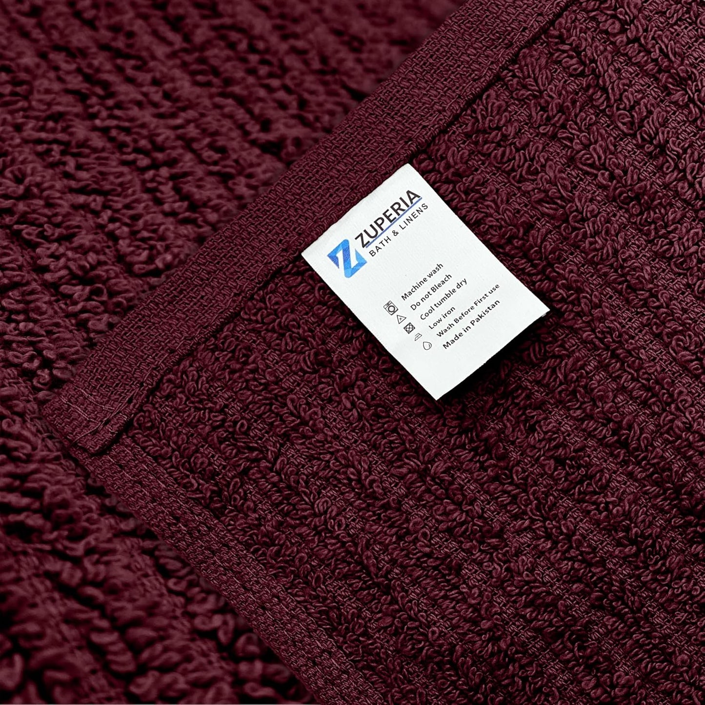 Premium Ribbed Bar Mops Red – | 100% Cotton | 12" x 12" | 20 Oz per Dzn