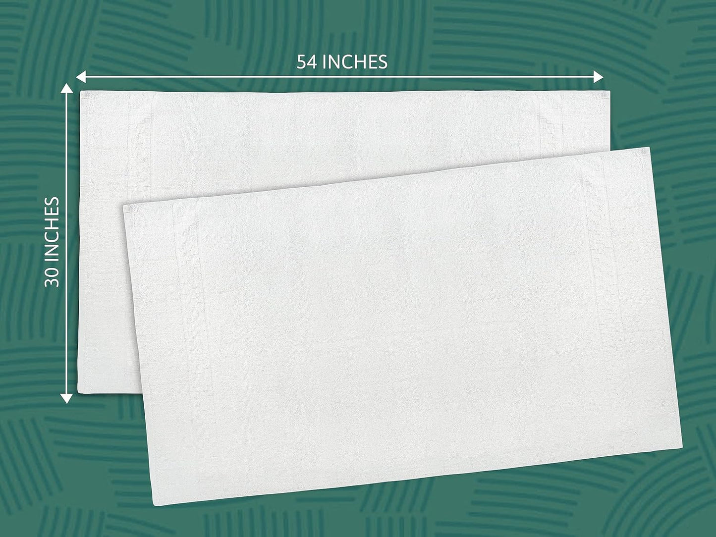White Bath Towels (30x54 Inches) – 100% Cotton | 450 GSM | Pack of 7