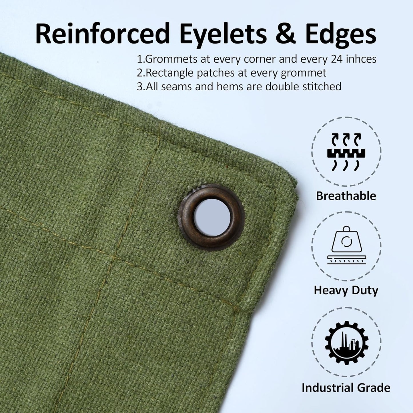Zuperia Heavy Duty Canvas Tarp (8' x 10' ft - Pack of 2)