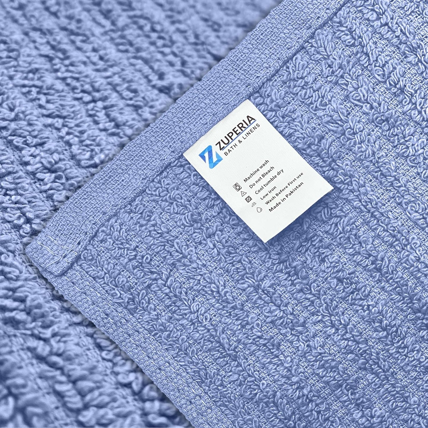 Premium Ribbed Bar Mops Sky Blue – | 100% Cotton | 12" x 12" | 20 Oz per Dzn