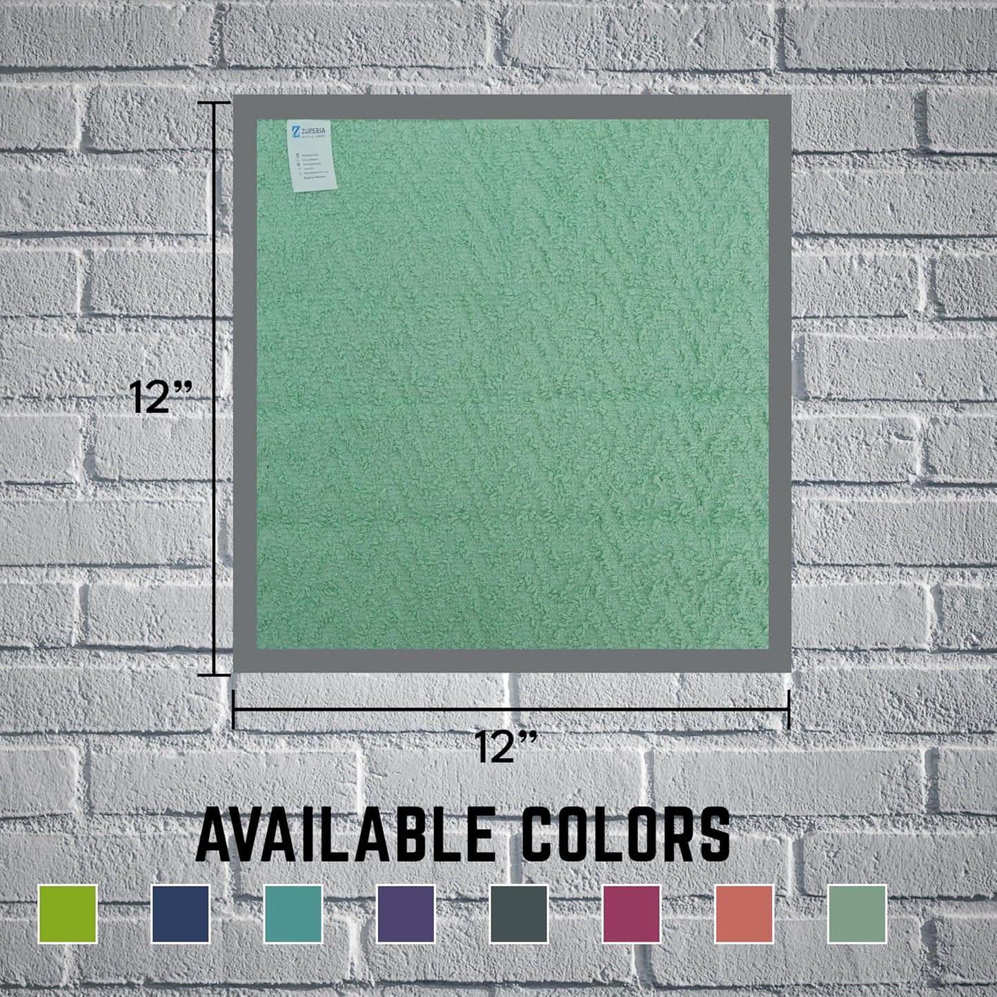 Zigzag Cotton Washcloths (12 x 12 Inches) - | 100% Cotton | 500 GSM | Pack of 24