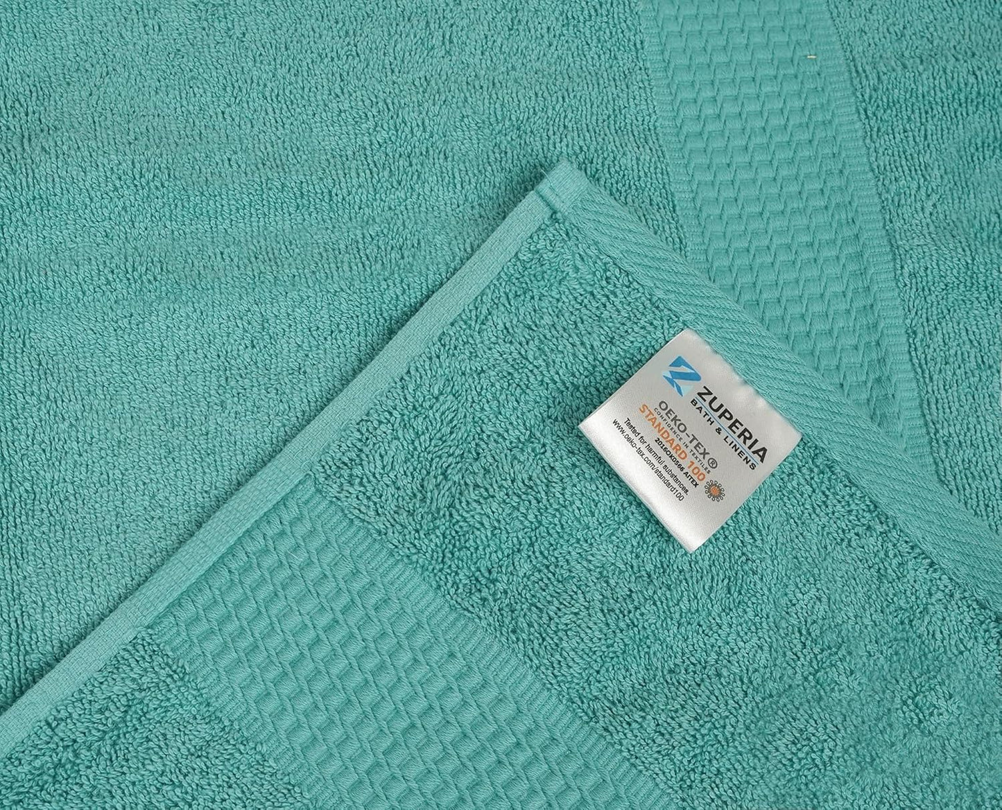 Torquise Bath Towels (30 x 60 Inches) – 100% Ring-Spun Cotton | 500 GSM| Pack of 4
