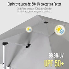 10x13 ft Cantilever Patio Umbrella with Solar Powered LED - Light Grey