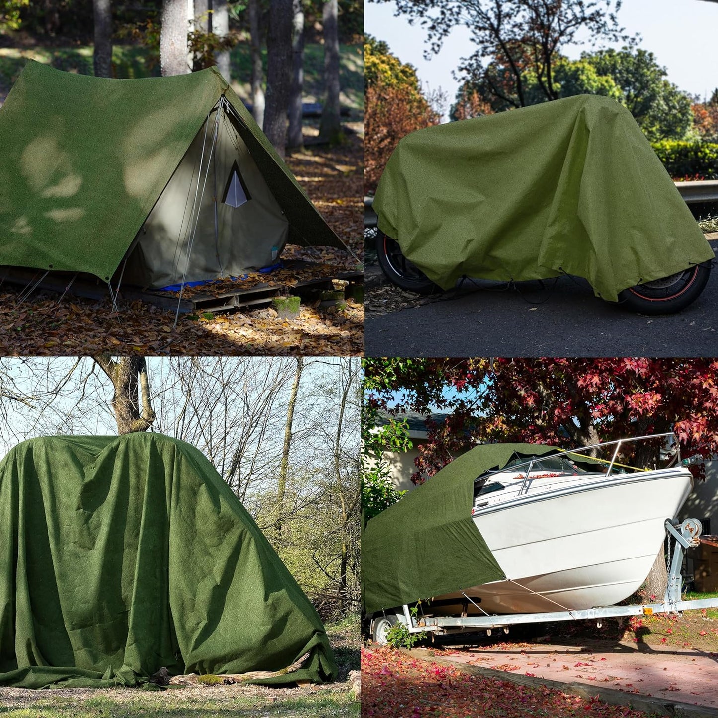 Zuperia Heavy Duty Canvas Tarp (8' x 10' ft - Pack of 1)