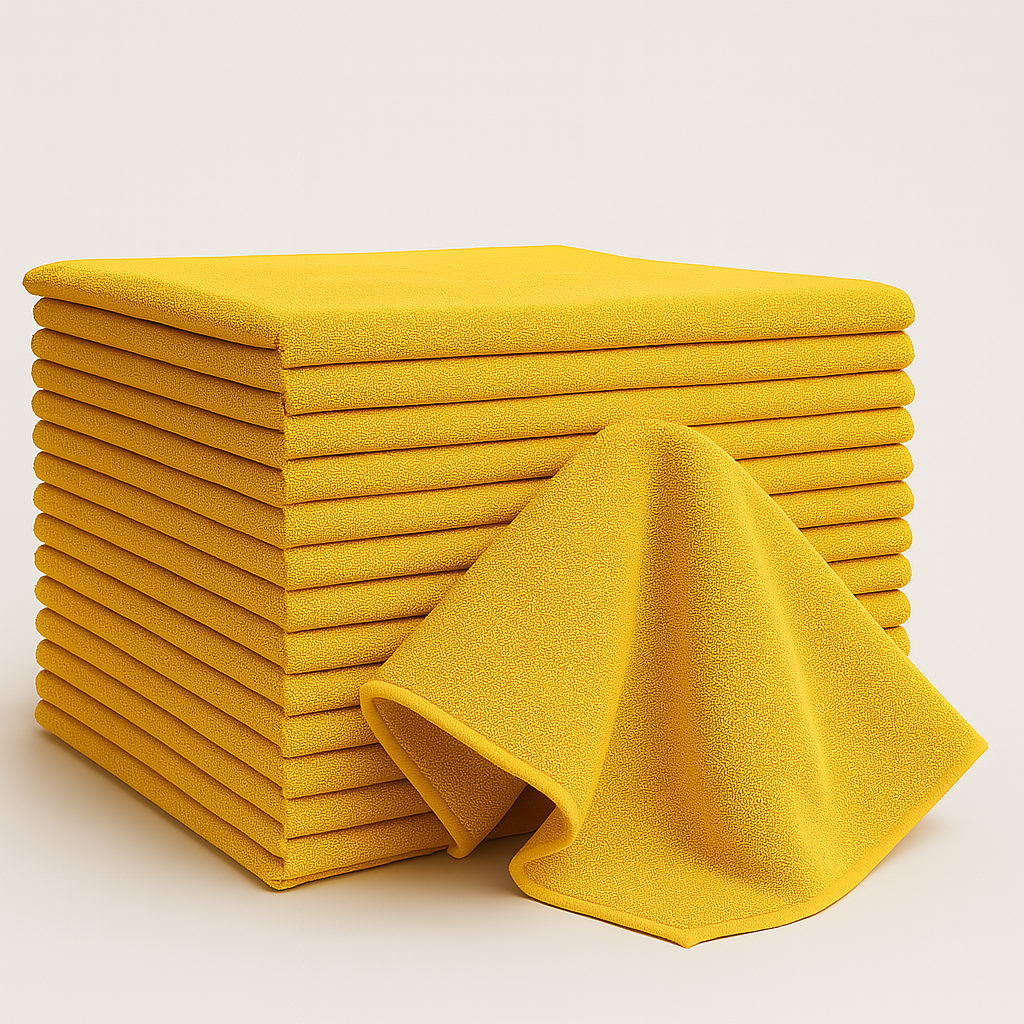 Bulk 16x16 Microfiber Vending Towels - 100 Pack |Yellow|
