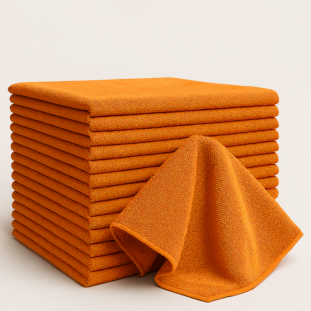 Bulk 16x16 Microfiber Vending Towels - 100 Pack |Orange|