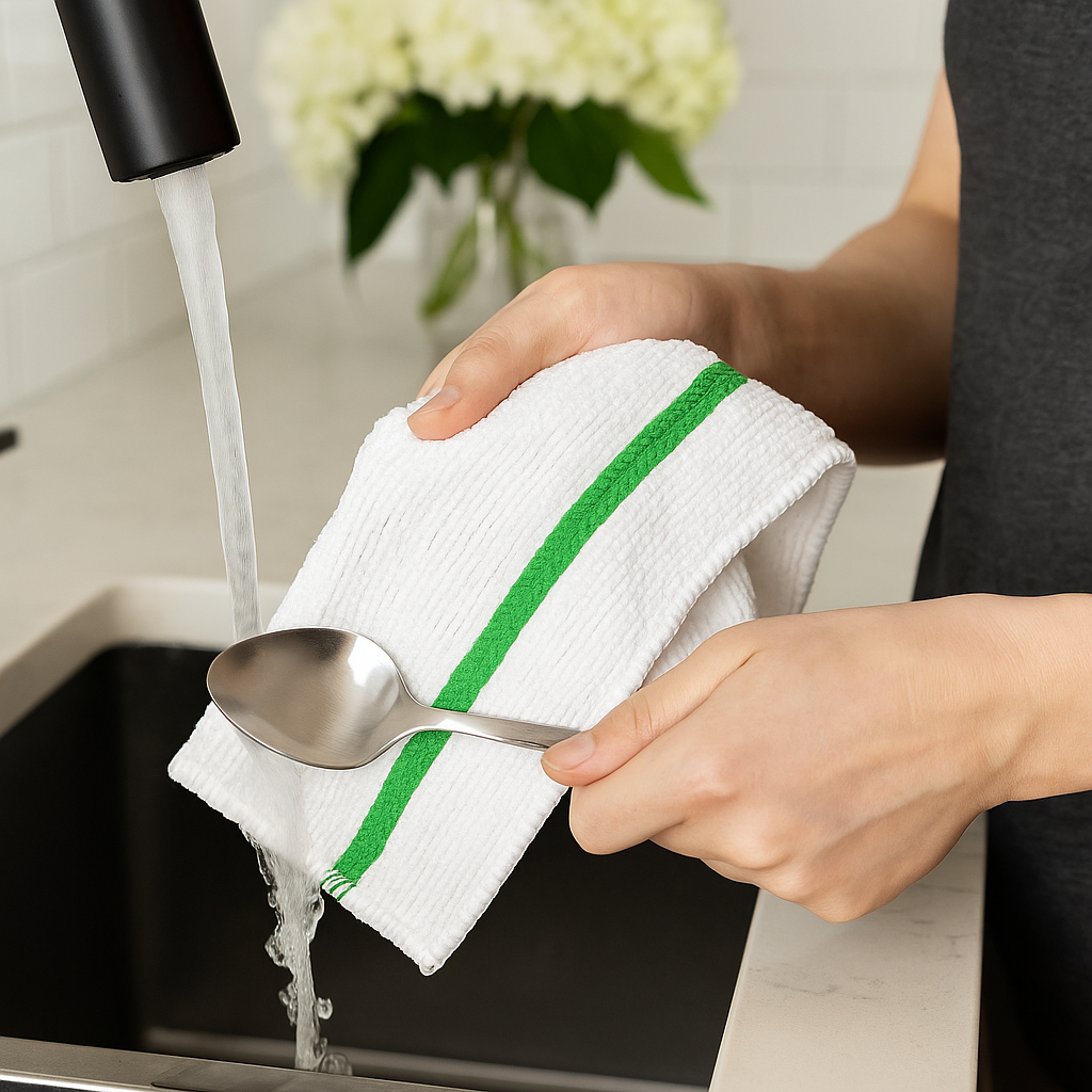 14"x17" Microfiber Bar Mop Towel – Pack of 36 - 290 GSM |Green|
