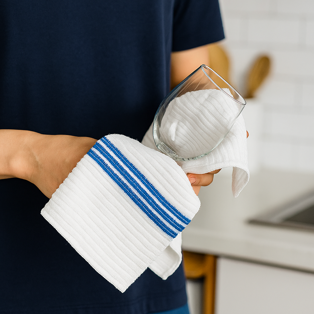 14"x17" Microfiber Bar Mop Towel – Pack of 36 - 290 GSM |Blue|