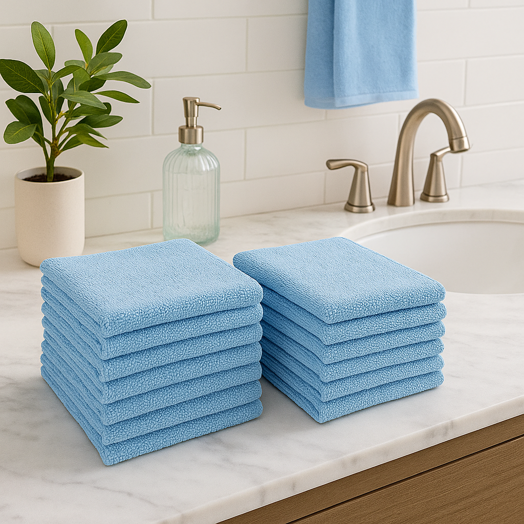 Premium Microfiber Cleaning Cloth – 12x12 Inch- Pack of 12 -Blue
