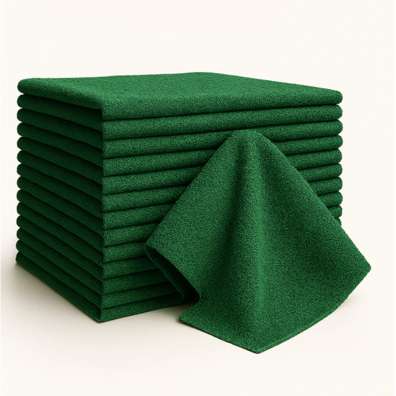 Bulk 16x27 Premium Microfiber Hand Towels - 370 GSM - Pack of 12 |Green|