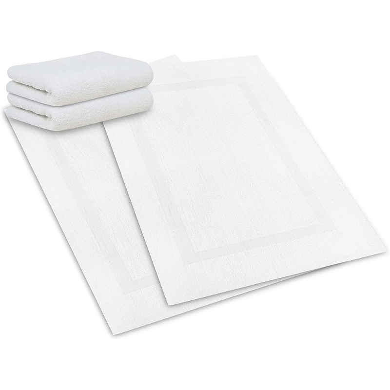 ZUPERIA White Bath Mats – 20" x 30" | 100% Cotton | 645 GSM