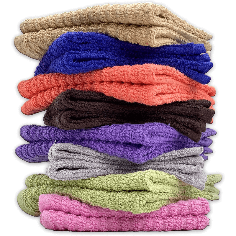 Premium Ribbed Bar Mops Multicolors – | 100% Cotton | 12" x 12" | 20 Oz per Dzn