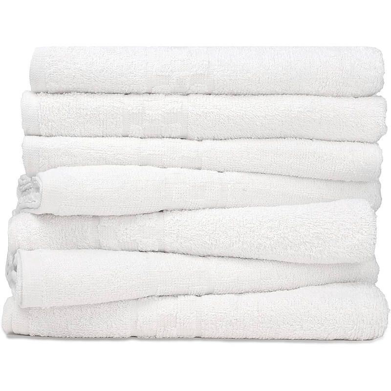 White Bath Towels (30x54 Inches) – 100% Cotton | 450 GSM | Pack of 7