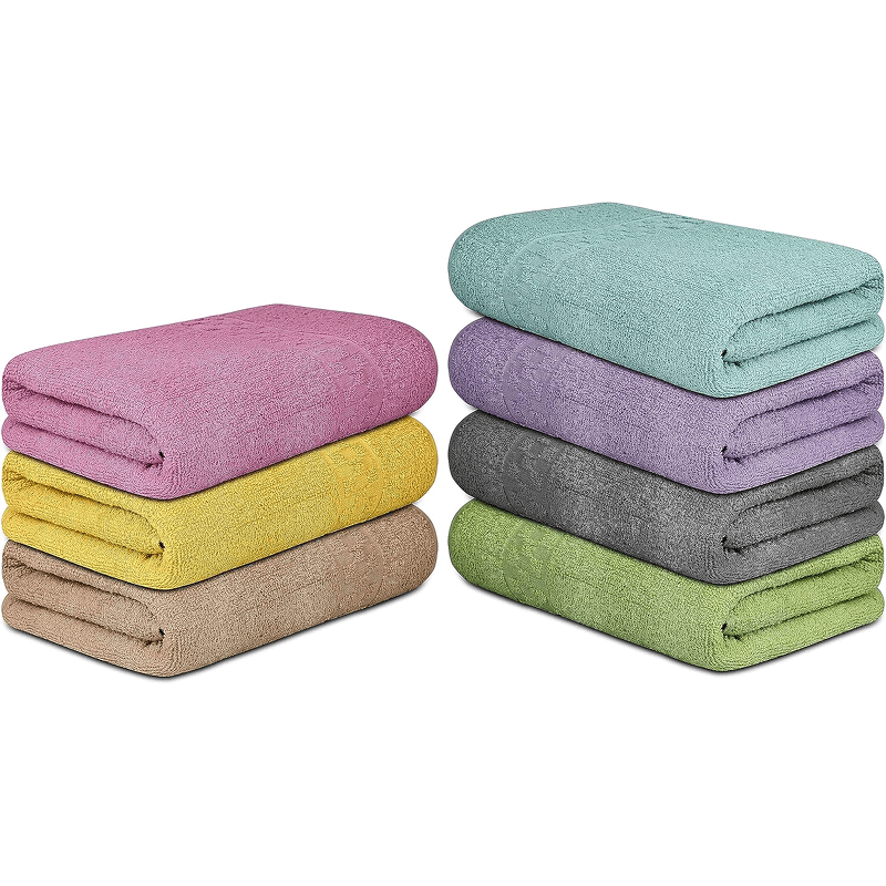 Multicolor Bath Towels (30x54 Inches) – 100% Cotton | 450 GSM | Pack of 7