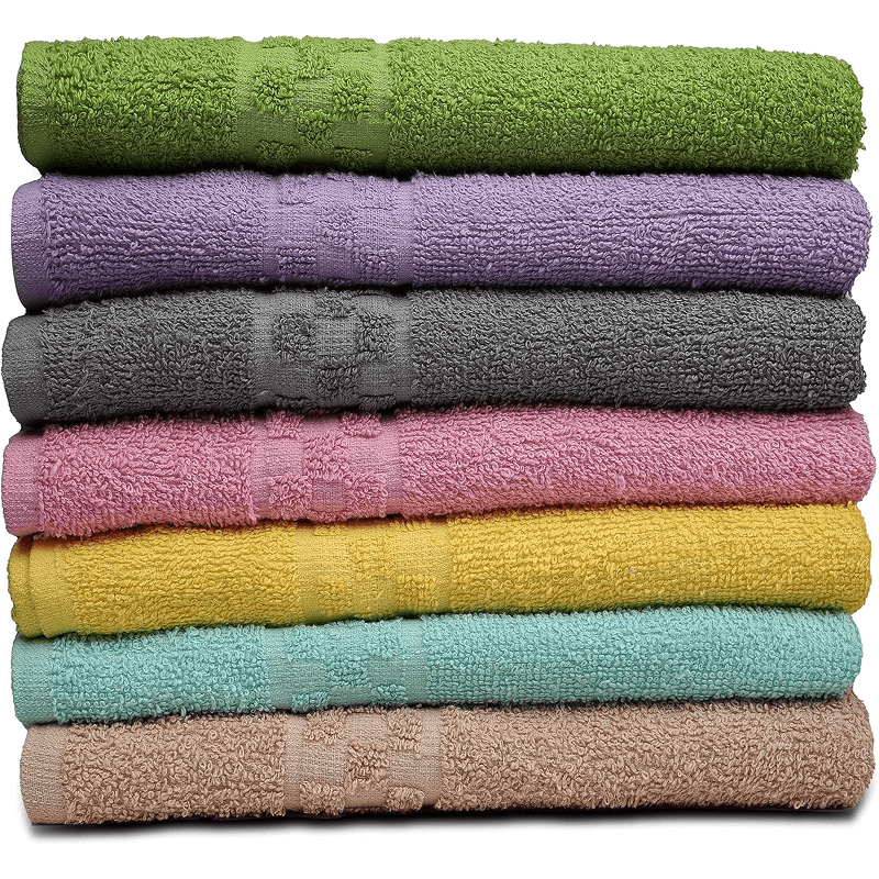 Multicolor Bath Towels (30x54 Inches) – 100% Cotton | 450 GSM | Pack of 7