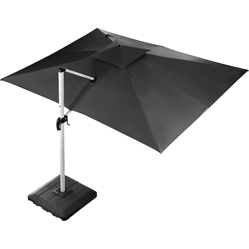 10x13 ft Cantilever Patio Umbrella with Solar Powered LED - Dark Grey