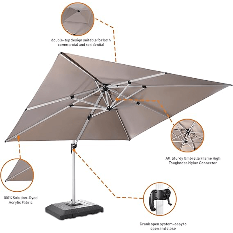 10x13 ft Cantilever Patio Umbrella - Beige