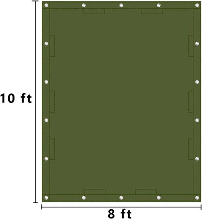 Zuperia Heavy Duty Canvas Tarp (8' x 10' ft - Pack of 1)
