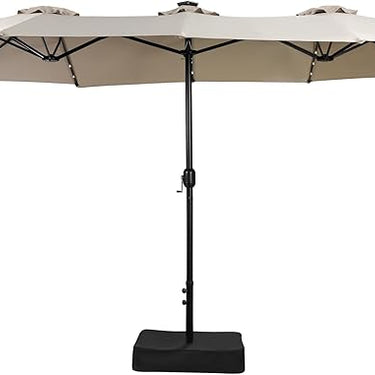 ZUPERIA 15ft Patio Umbrella with LED Lights for Pool, Lawn, Garden