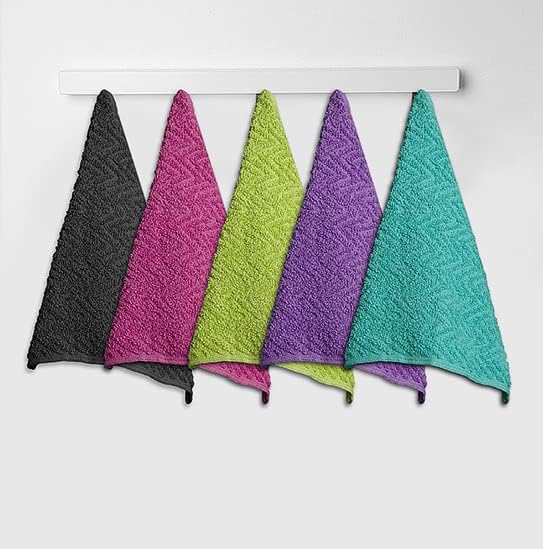 Zigzag Cotton Washcloths (12 x 12 Inches) - | 100% Cotton | 500 GSM | Pack of 24