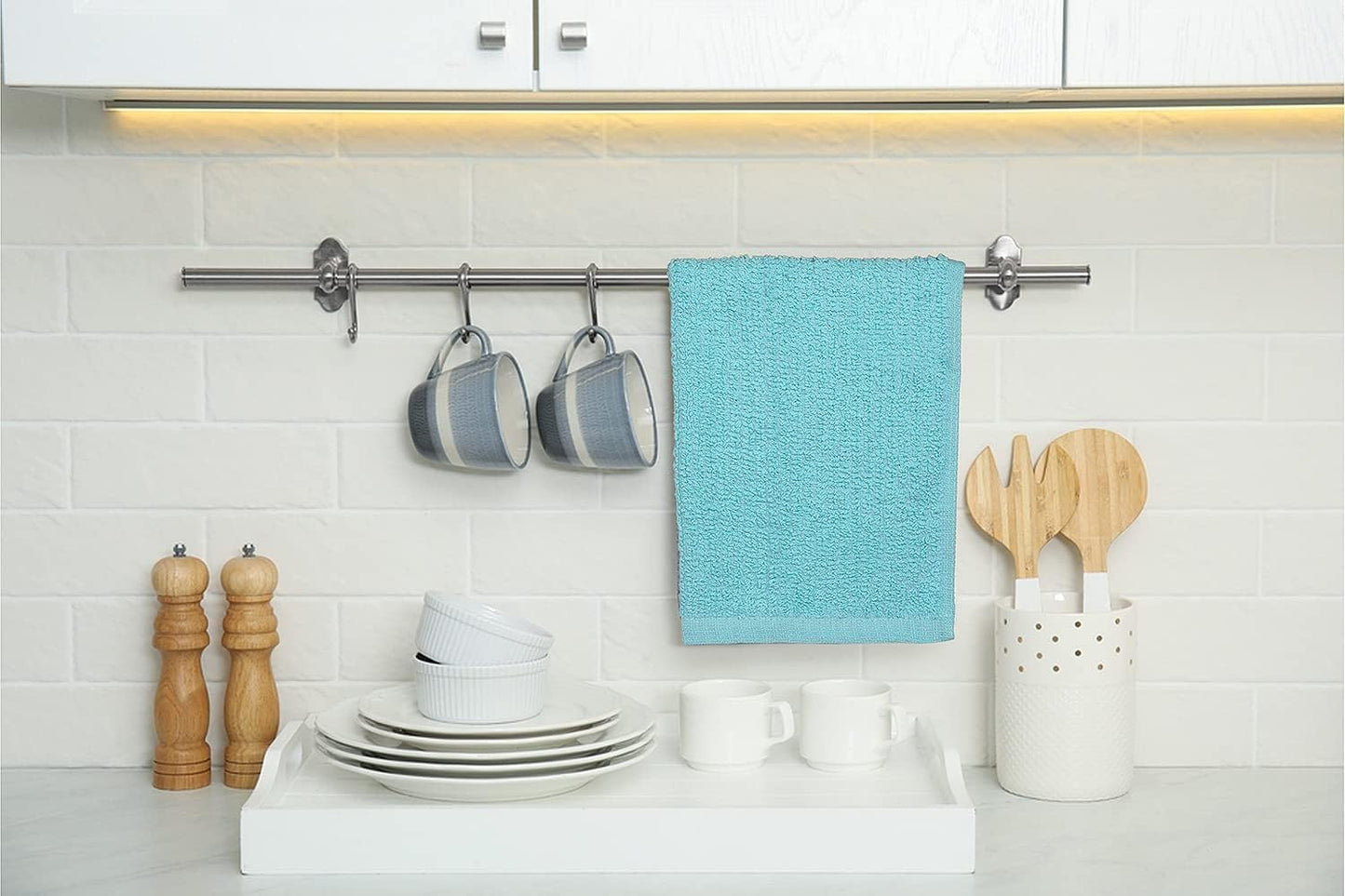 Bar Mop Towels Aqua – 16" x 19" | 100% Ring-Spun Cotton | 32 Oz per Dzn