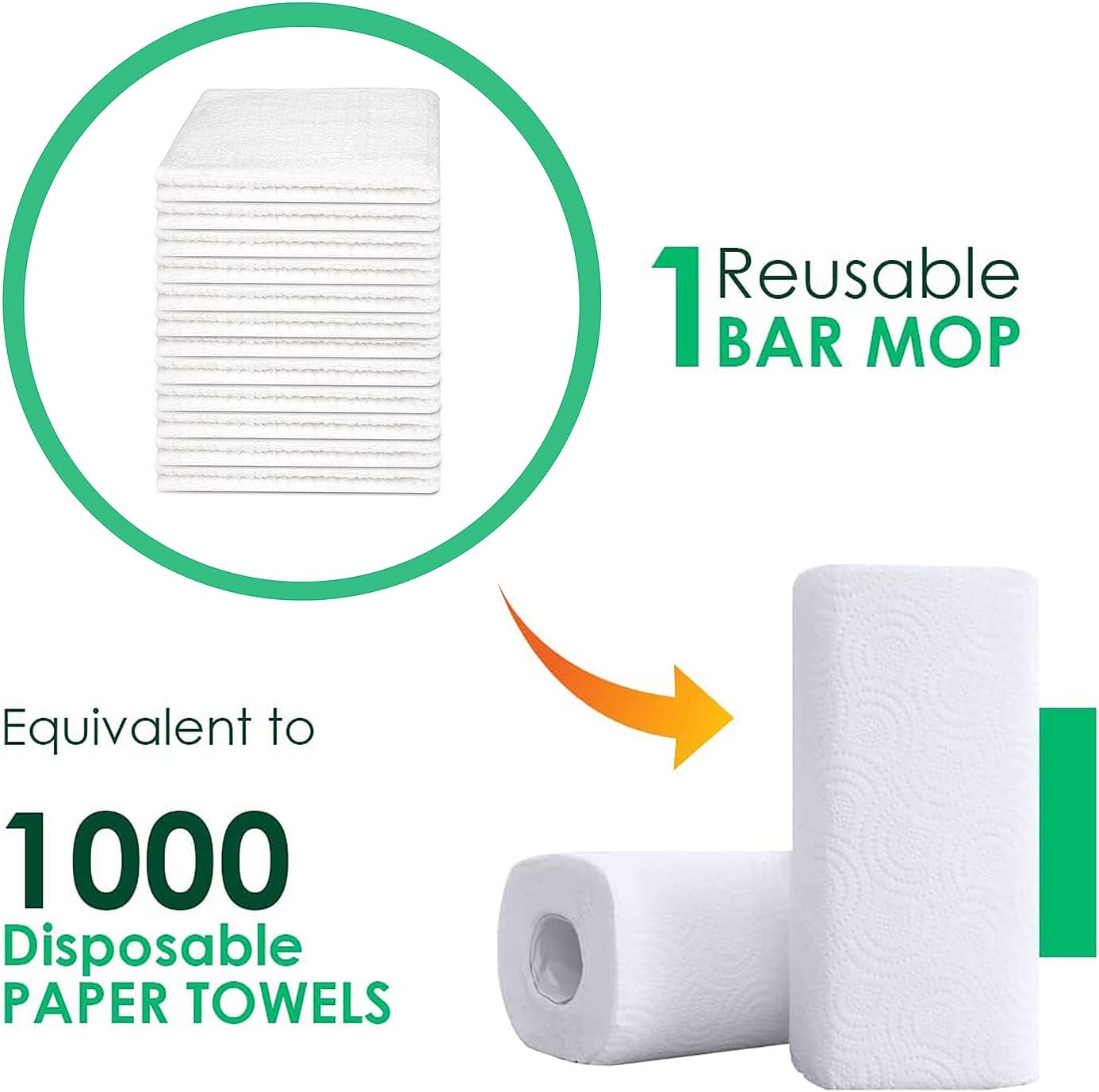 Bar Mop Towels White – 16" x 19" | 100% Ring-Spun Cotton | 32 Oz per Dzn