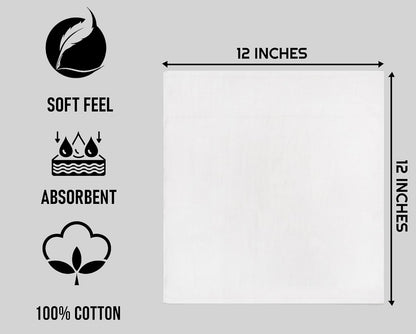 Cotton Wash Cloths (12x12 Inches) - | 100% Cotton | 1Lbs per Dzn