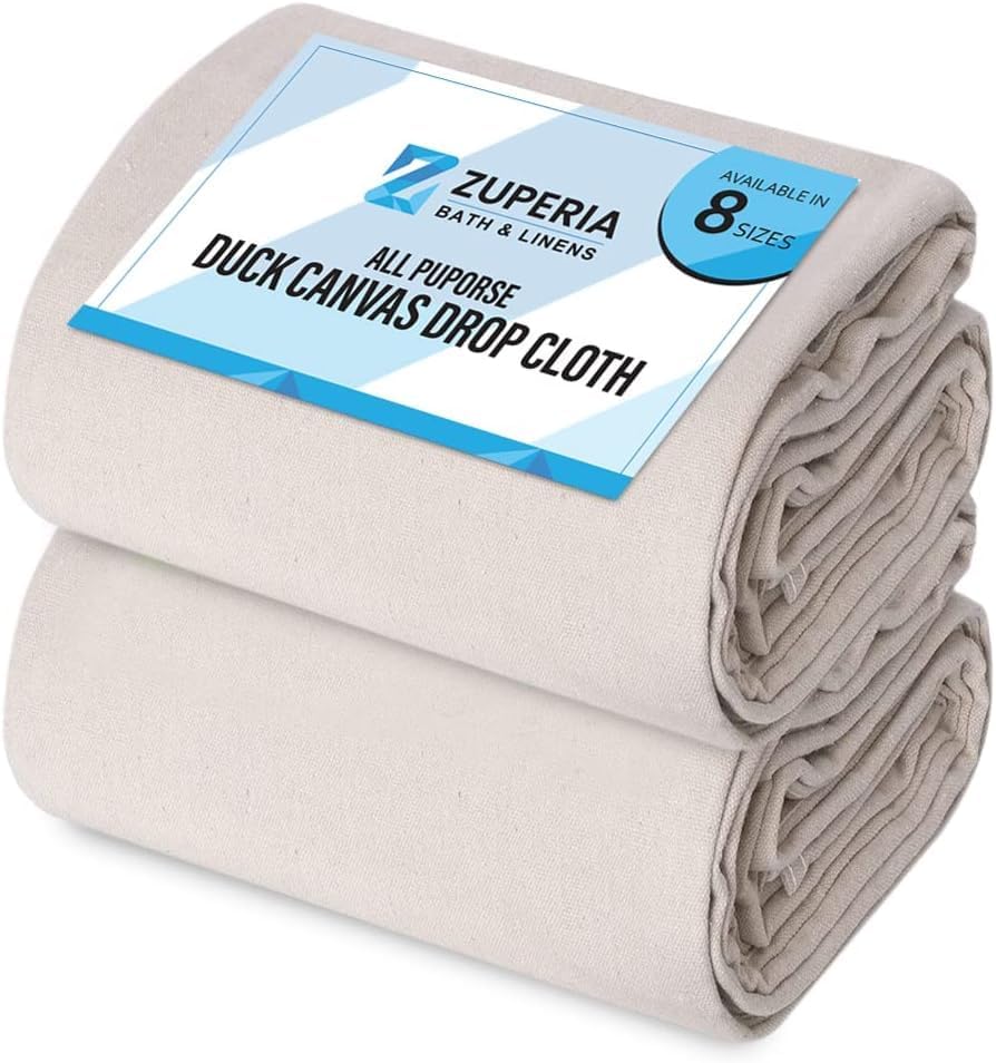 ZUPERIA Pure Cotton Canvas Drop Cloth for Painting