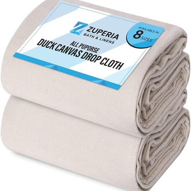 ZUPERIA Pure Cotton Canvas Drop Cloth for Painting