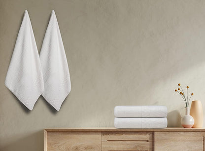 White Bath Towels (30x54 Inches) – 100% Cotton | 450 GSM | Pack of 7